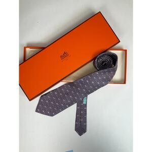 Men’s Hermes Horse Print 100% Silk Neck Tie REF: 5474 FA | No Box